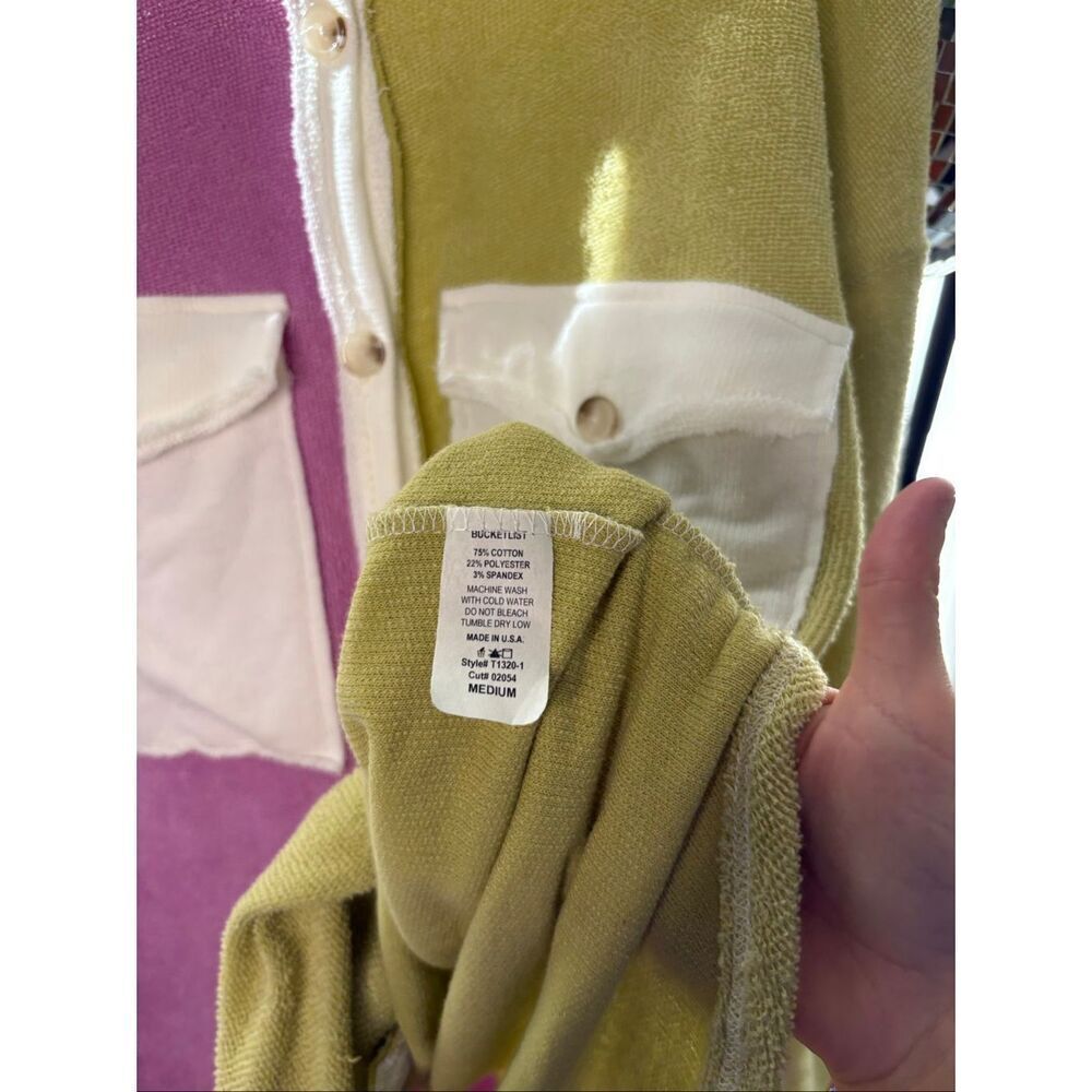 Bucketlist Raspberry Lime Button Up Shirt - Picture 4 of 5